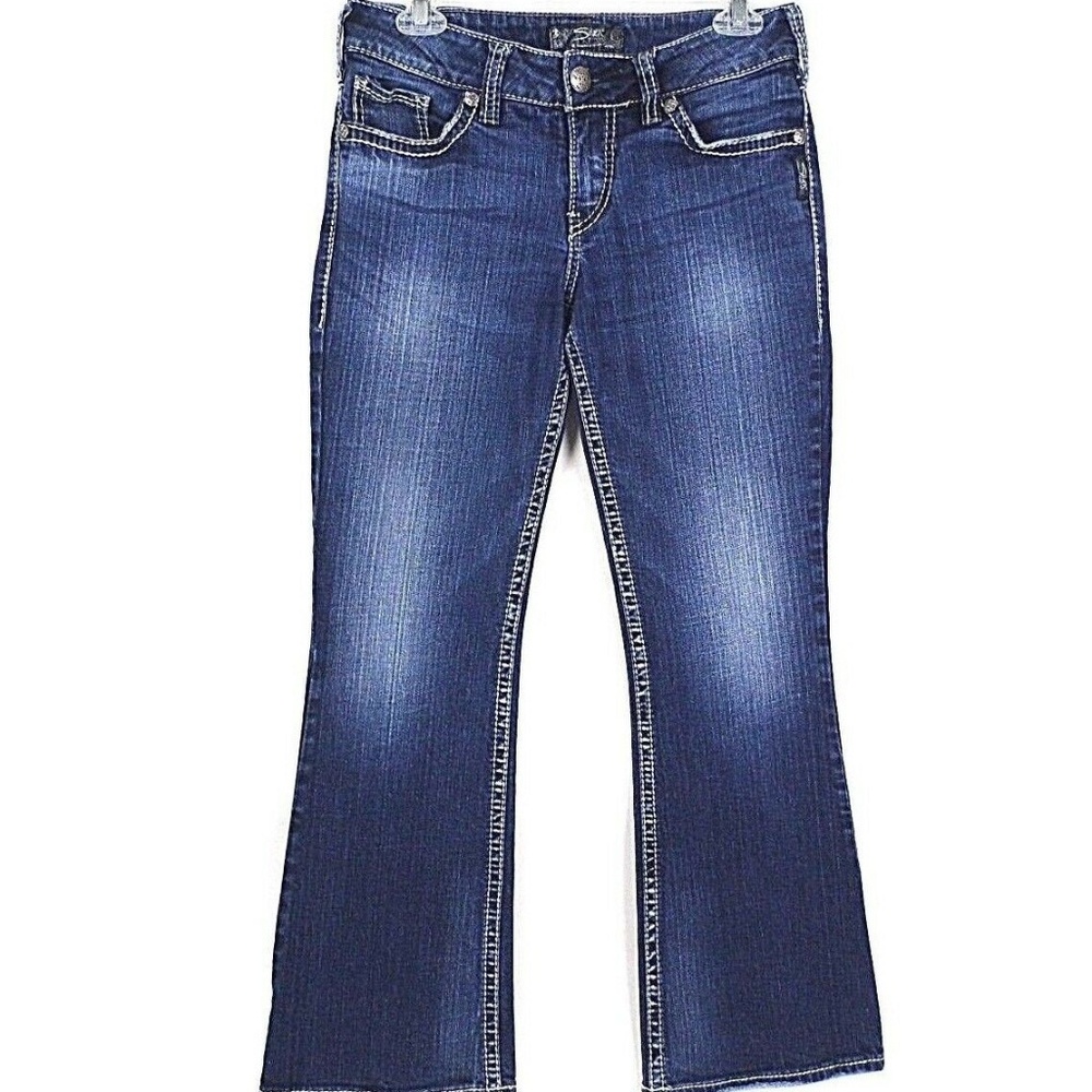 Silver Jeans Womens Suki Bootcut Dark Distressed